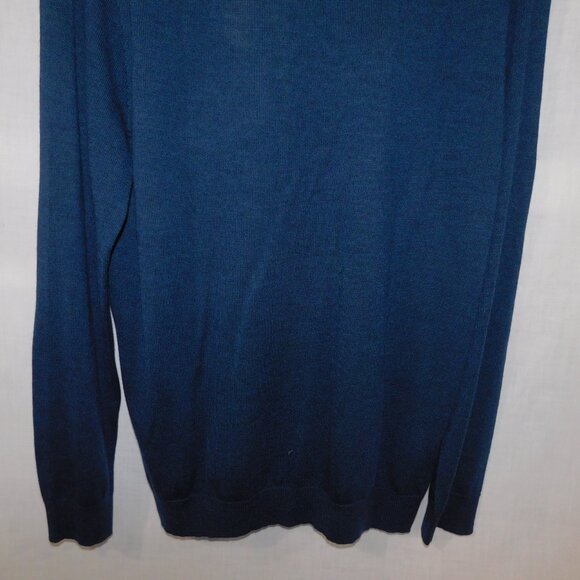 Calvin Klein Mens L Blue V Neck Merino Wool Light Sweater New w Tag - Picture 9 of 9